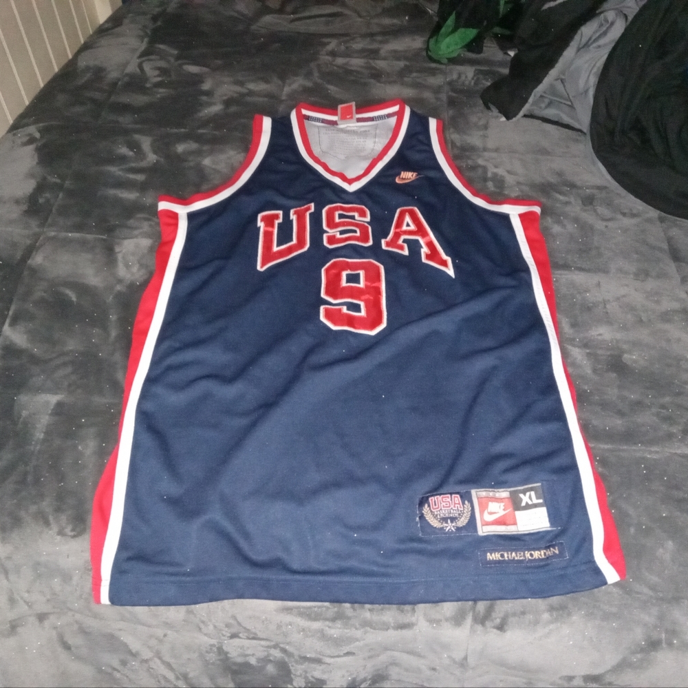 Michael Jordan Nike 1984 Olympic USA Legends #9 Blue Jersey XL